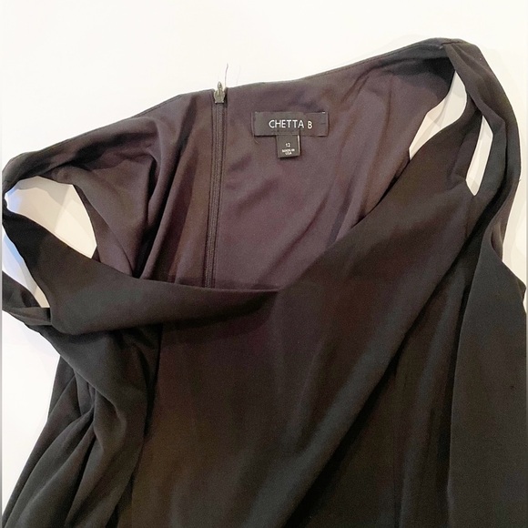 Chetta B Black Twist Sleeveless Cocktail Dress - Picture 10 of 13